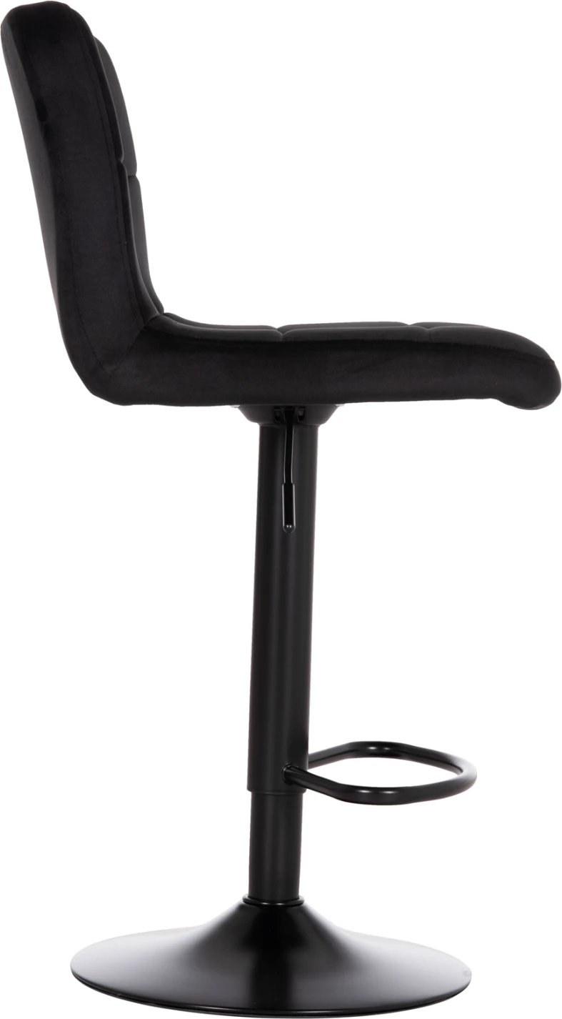 Karrige për bar rrotulluese DIANA, kadife e zezë, metal mat, 44x52x109cm, set prej 2 copë