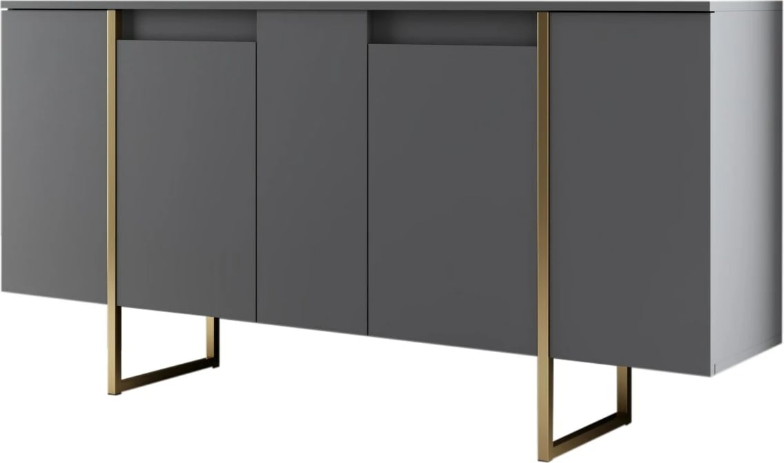 Konsolë, ngjyrë antracit, detaje ari, Skye Decor, Luxe