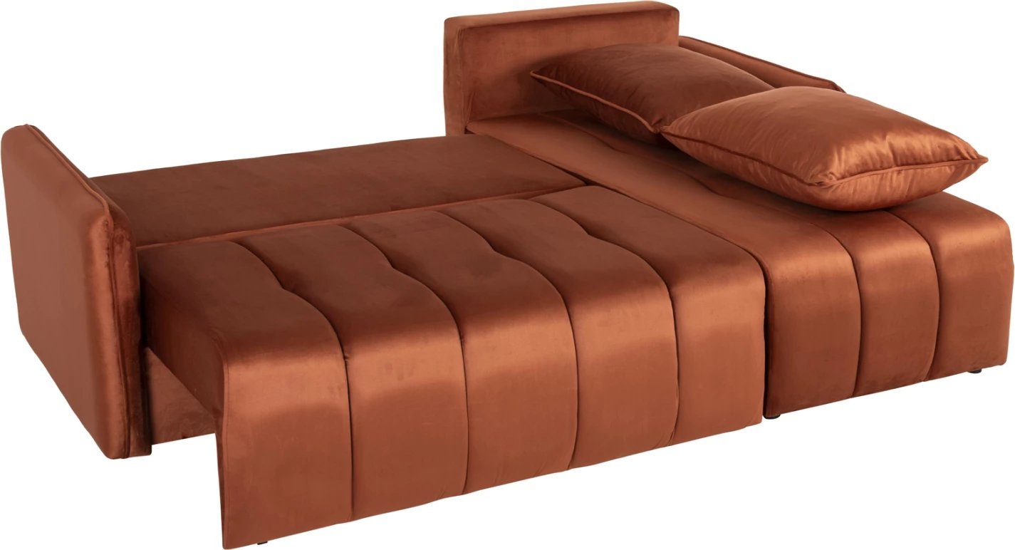 Divan qoshe-shtrat PROTON FH3272.09 kadife portokalli 225x94x70H cm