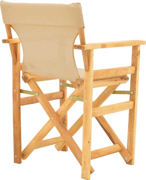 Karrige regjisori, dru ahu, ngjyrë natyrale, pëlhurë bezhë