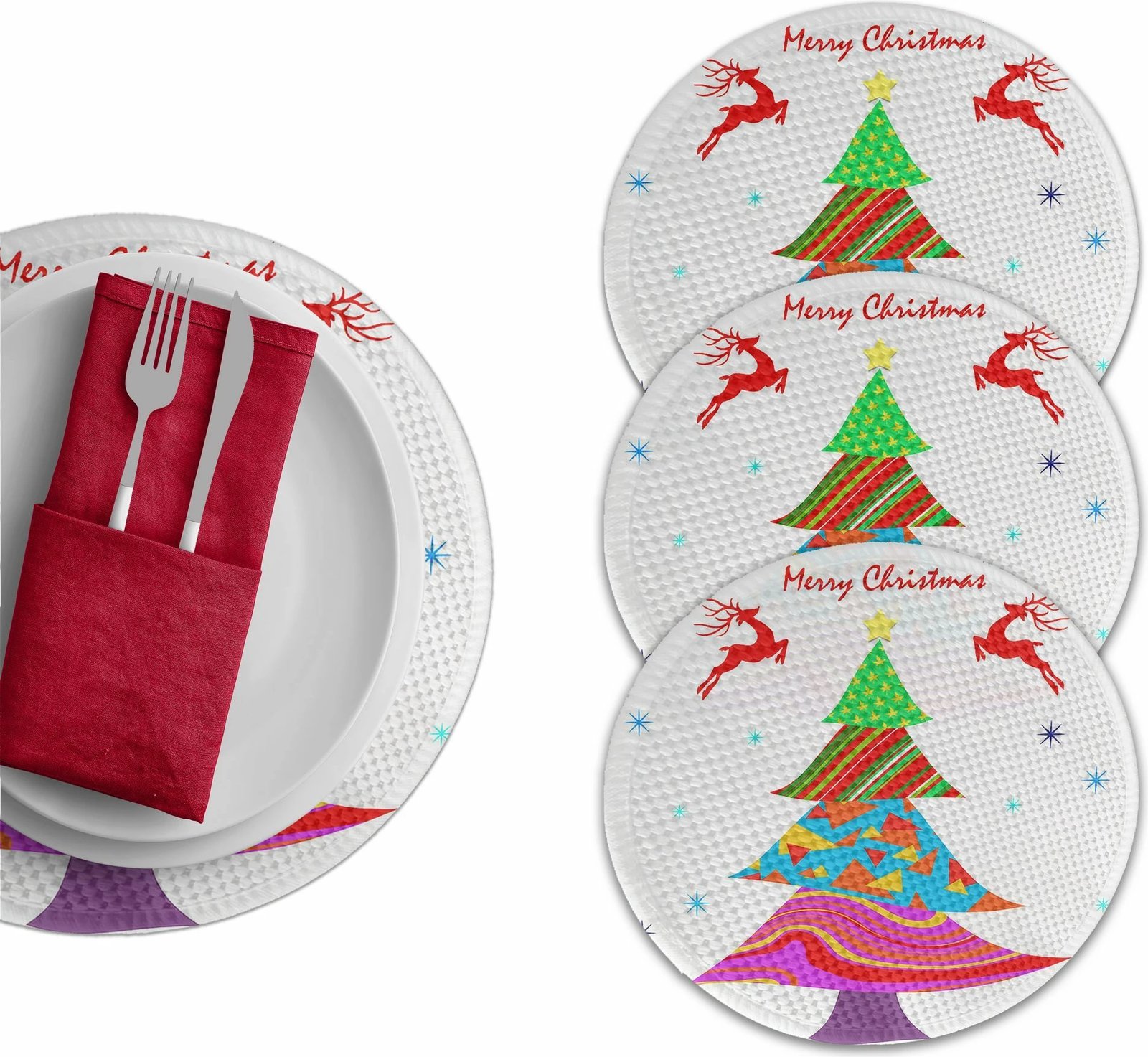 Set 4 copë mbrojtëse tavoline Hermia Concept, shumëngjyrëshe, 37cm, 3730Supla