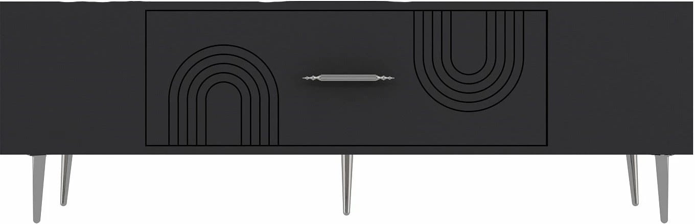 Komodë për TV, Skye Decor, Dekol2, antracit, argjend