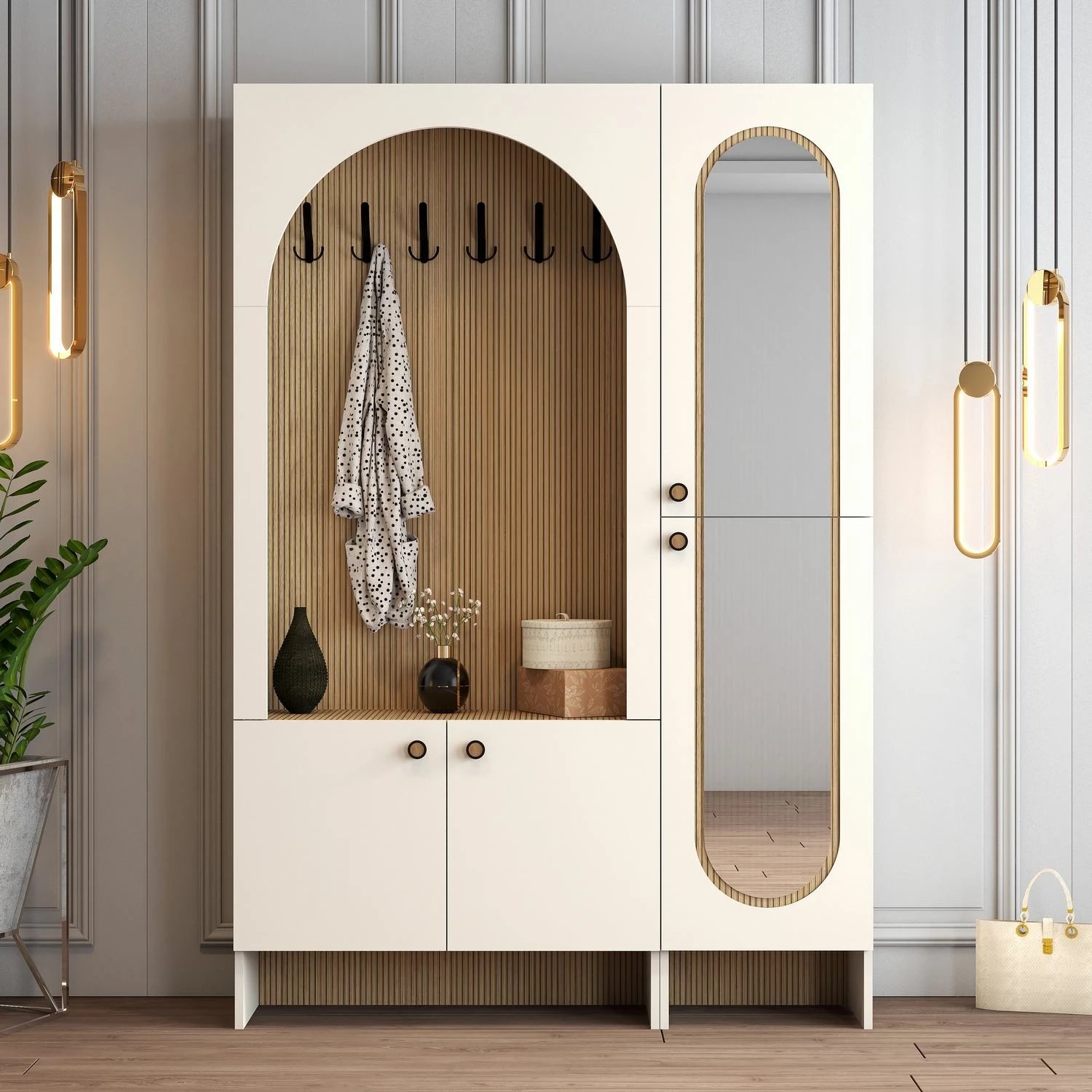 Stendë korridori Skye Decor, ngjyrë krem dhe lis, Palermo Km