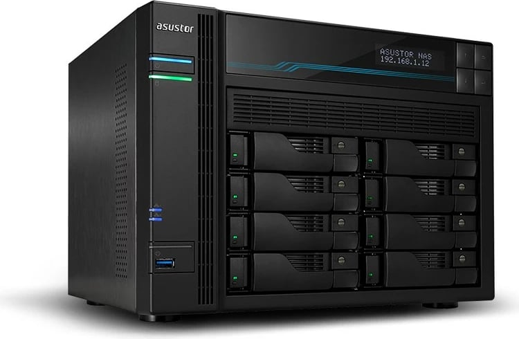 NAS Asustor Lockerstor 10 AS6510T, Intel Atom C3538, 8GB DDR4, Kasa Tower