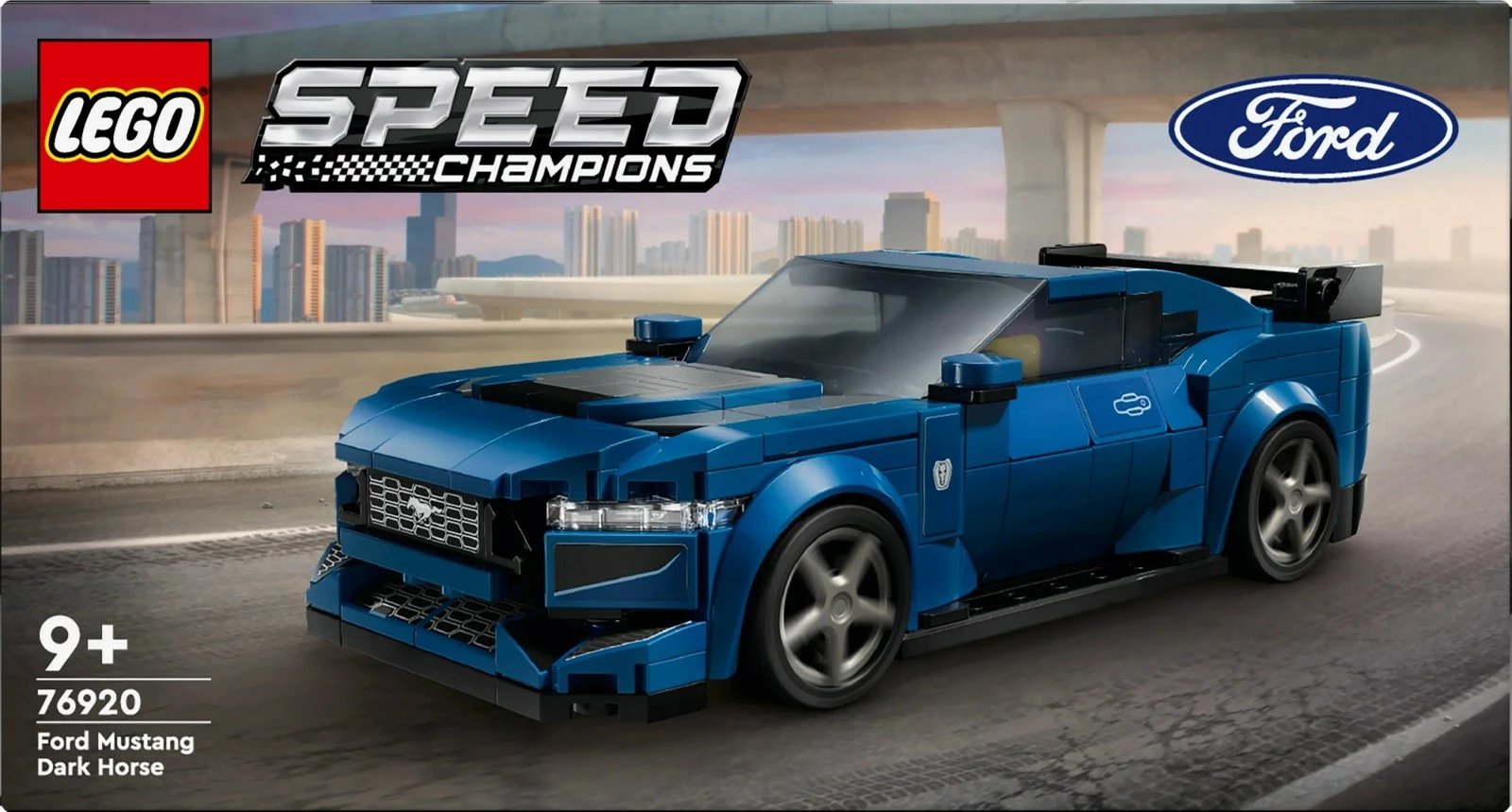 Set LEGO Speed Champions Ford Mustang Dark Horse 76920, 344 pjesë, Kaltër