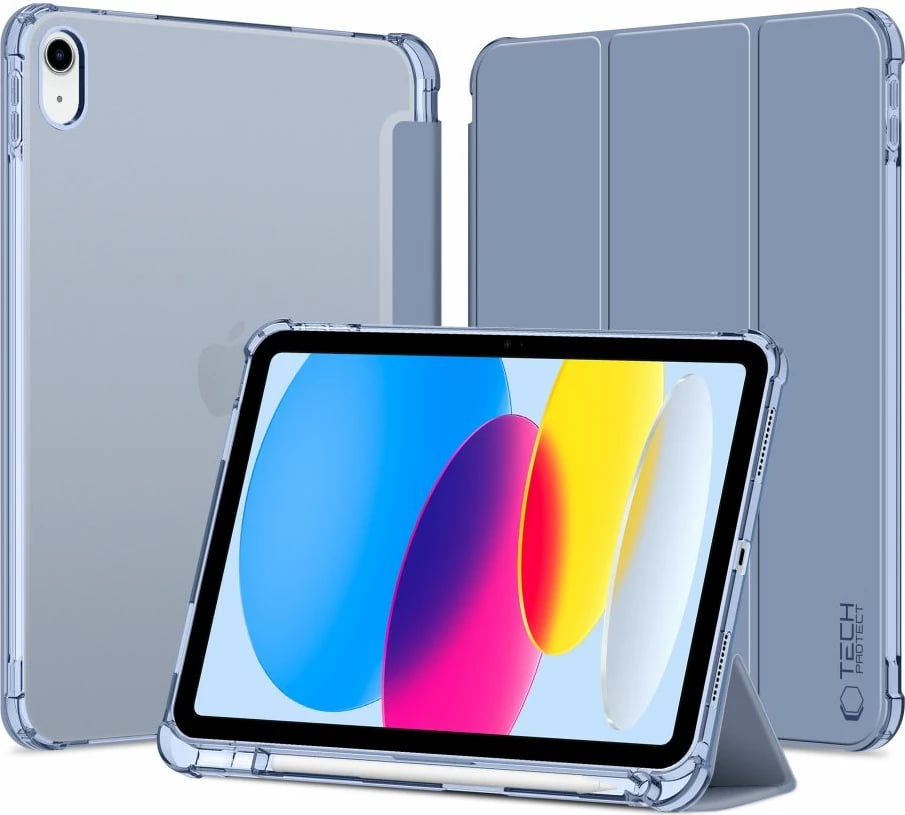 Mbështjellës Tech-Protect SC Pen Hybrid për iPad 10 (2022), Transparent/Kaltër