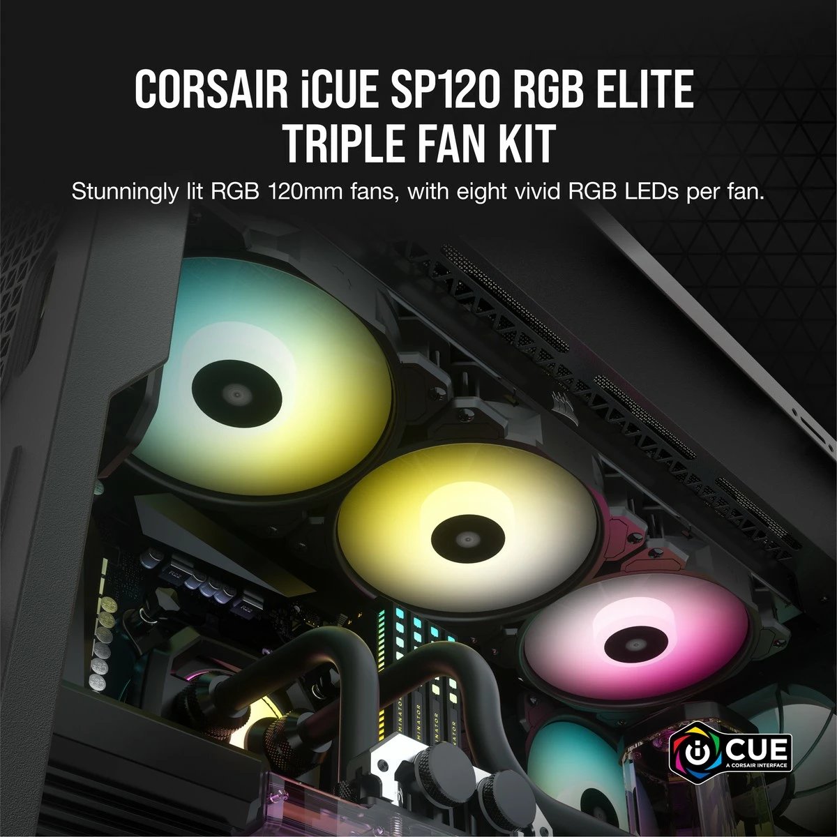 Ventilator Corsair SP120 RGB ELITE, 12 cm, 550 RPM, 1500 RPM, i zi Ventilator Corsair SP120 RGB ELITE, 12 cm, 550 RPM, 1500 RPM, i zi