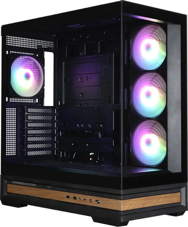 Kasë Zalman P40 NAMU ATX Midi Tower ARGB, panel qelq i temperuar, USB-C, 4x 120 mm ventilatorë, e zezë