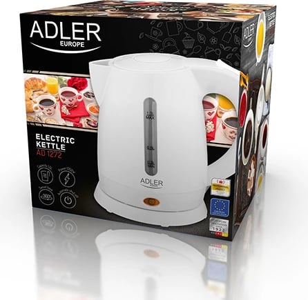 Çajnik elektrik, Adler AD 1272, 1.0 L, 1350–1600W, plastikë, i bardhë