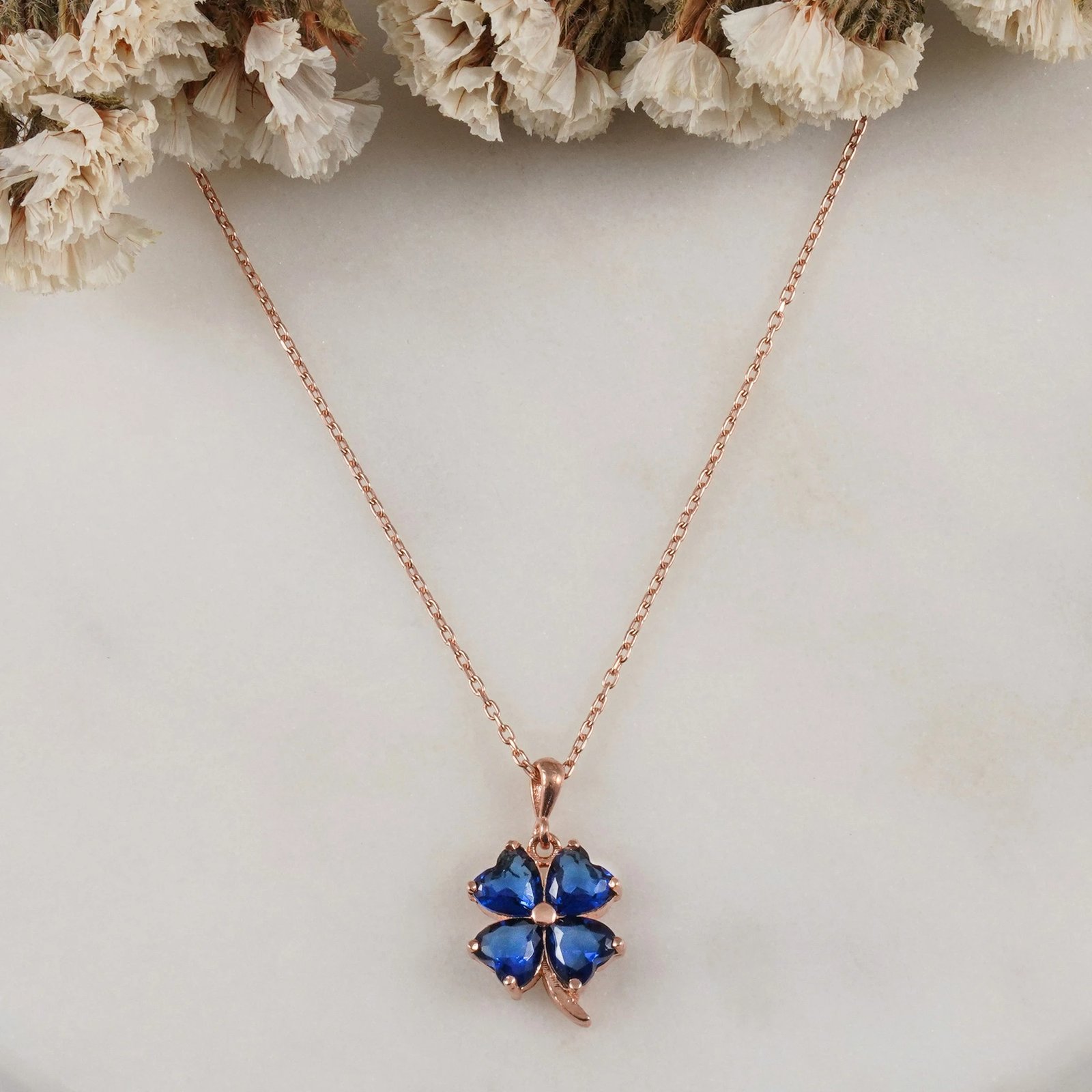 Varëse argjendi Jumeon, ngjyrë ari rozë dhe kaltër e errët, 10088SAFİR