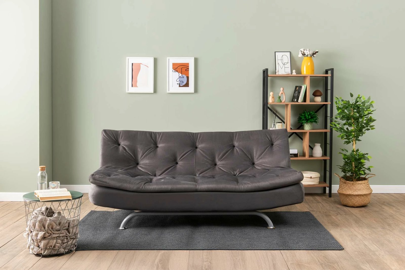 Divan-krevat treshe, Atelier del Sofa, Rivo, ngjyrë gri