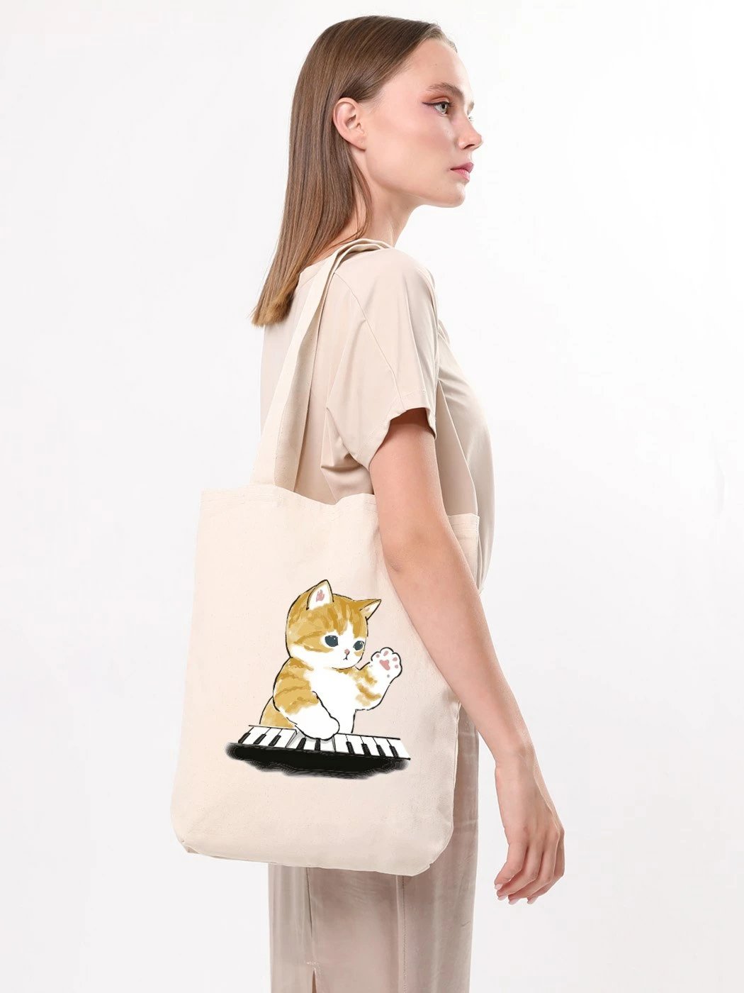 Qese tote Zoozie Bags, 1612, ngjyrë krem