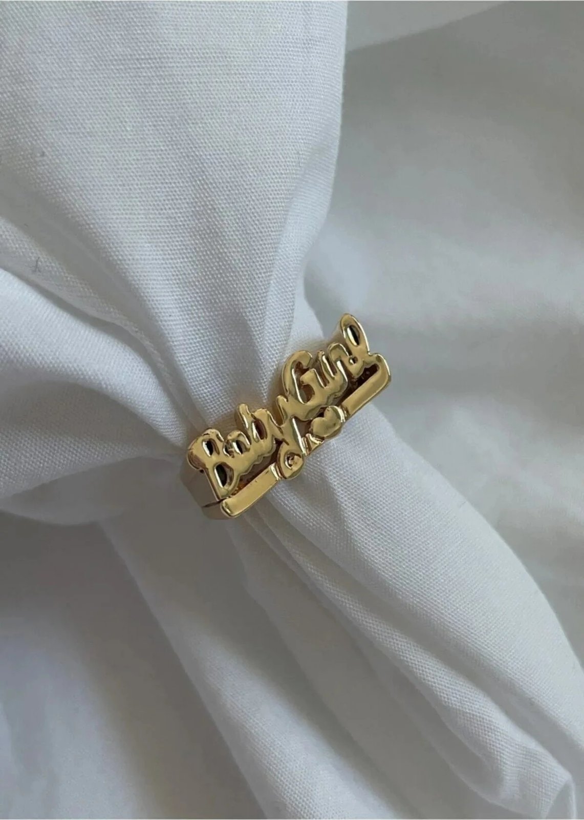 Unazë Jumeon, Babygirl, ngjyrë ari, gur zirkoni, madhësi e rregullueshme