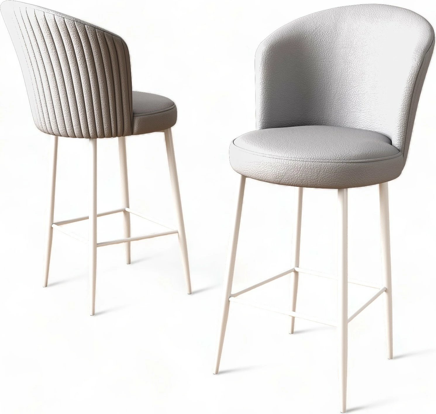 Set karrigesh për bar (6 copë), Hanah Home Uras, gri dhe e bardhë