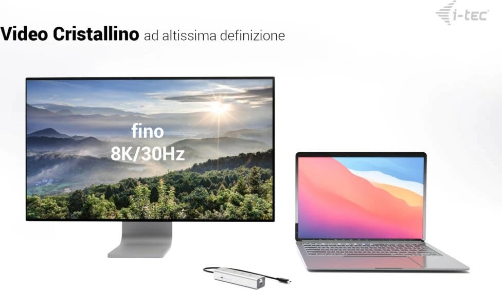 USB-C hub I-Tec D I-TEC, 5 porta, 85W, argjendtë