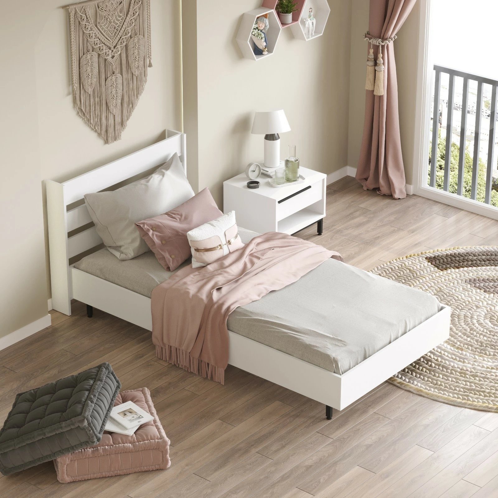 Krevat tek Skye Decor, ngjyrë e bardhë, On13-W