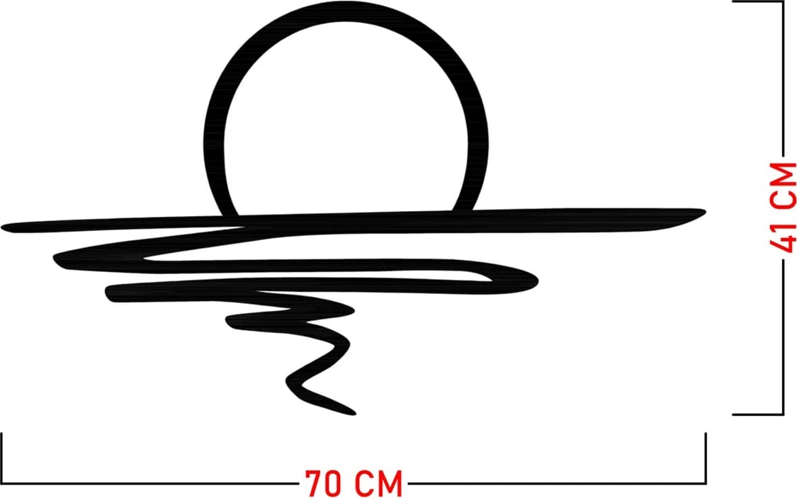 Aksesor dekorativ metalik për mur, Wallity, Sparkle, ngjyrë e zezë, 70x41cm