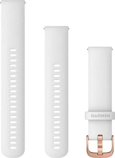 Rrip silikoni Garmin 20mm për Smartwatch, i bardhë, kapëse rozë ari