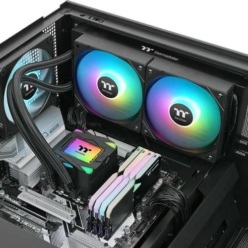 Ftohës uji AIO, Thermaltake LA240 ARGB (CL-W457-PL12SW-A), radiator 240 mm me 2x120 mm, ARGB, 4-pin PWM, Intel/AMD