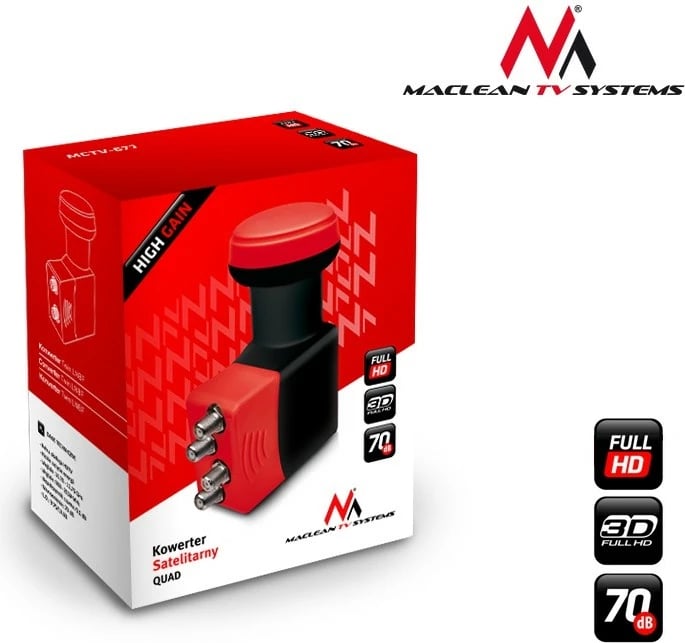 Konvertues satelitor Quad Maclean MCTV-671, 4 dalje, i zi/kuq
