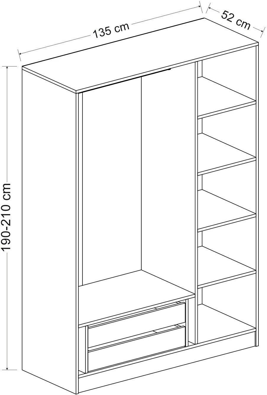 Dollap Skye Decor, ngjyrë lisi, 2282
