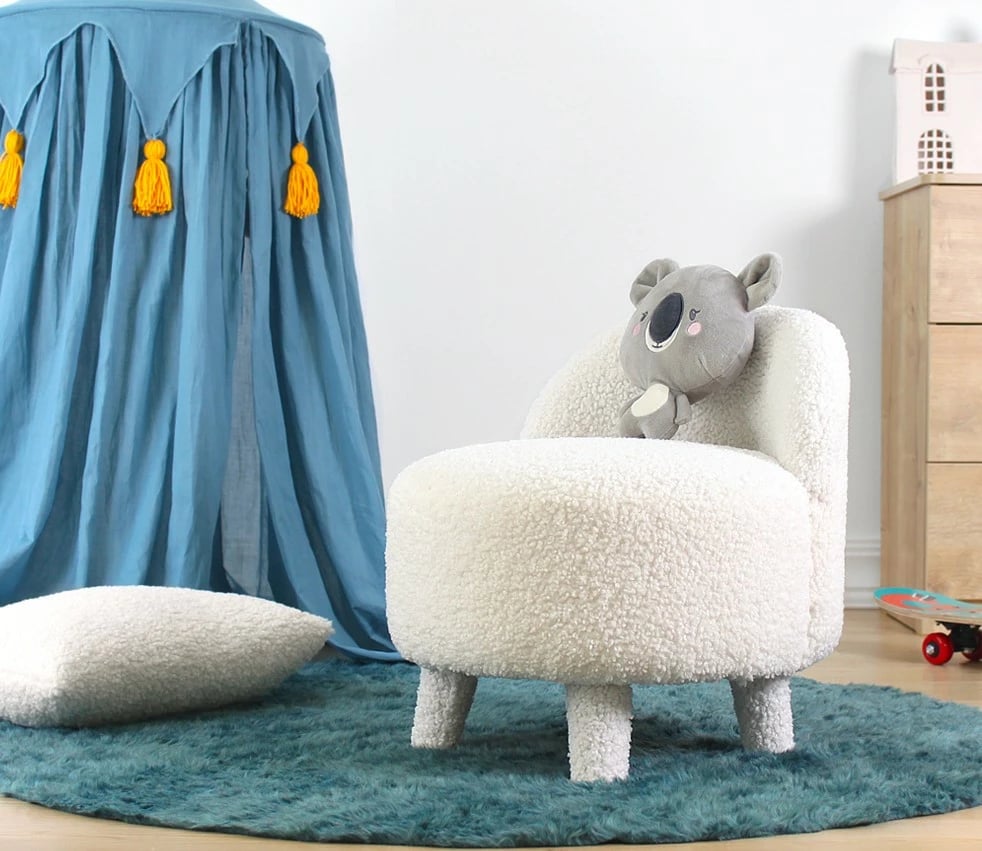 Puf i bardhë prej leshi artificial, Atelier del Sofa, Moouv 3341