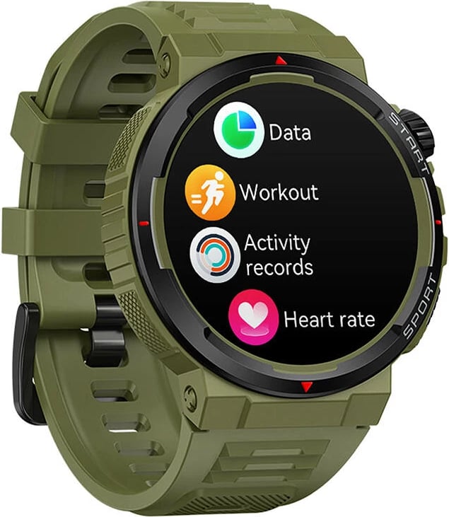 Smartwatch Zeblaze Ares 3 Plus, 1.43'' AMOLED, 280 mAh, i gjelbër