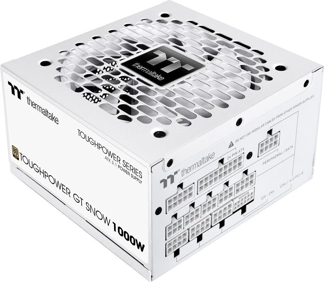 Furnizues energjie Thermaltake Toughpower GT Snow 1000W, ATX 3.1, 80 Plus Gold, i bardhë