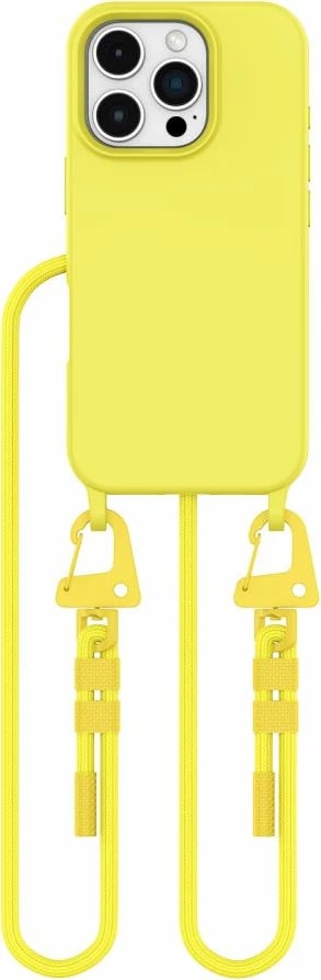 Mbështjellës Tech-Protect MagNecklace për iPhone 16 Pro Max, me MagSafe, i verdhë, me litar