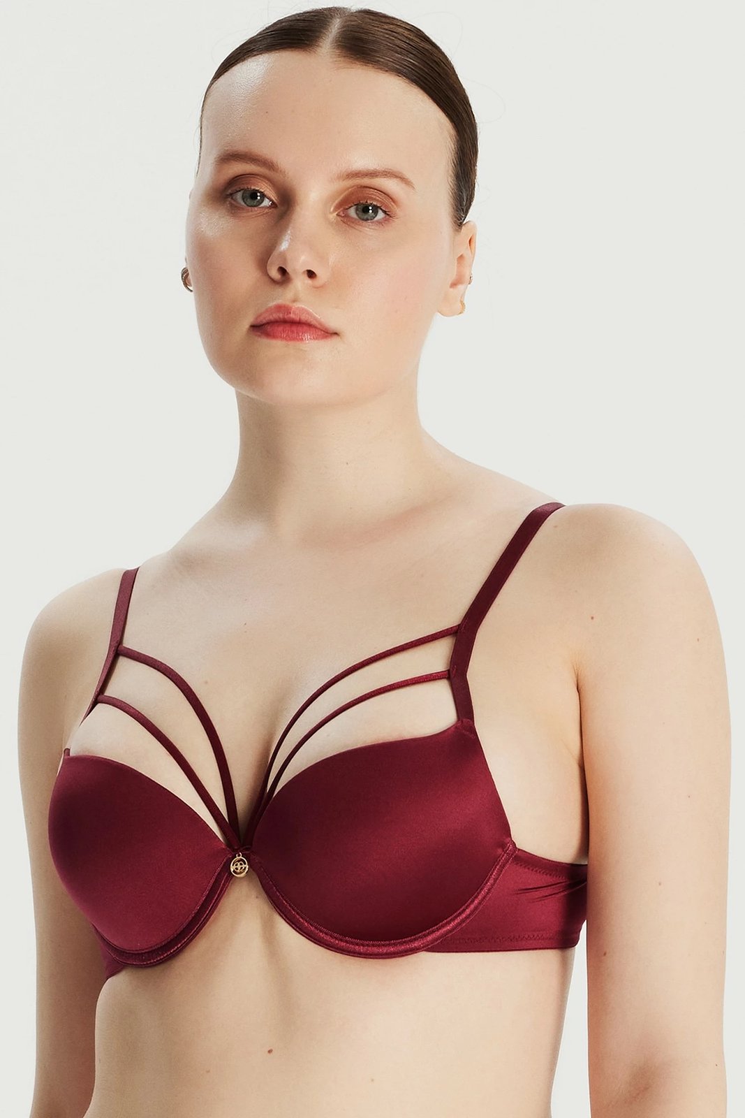 Bra push-up Jumeon, ngjyrë burgundy, ekstra mbushje
