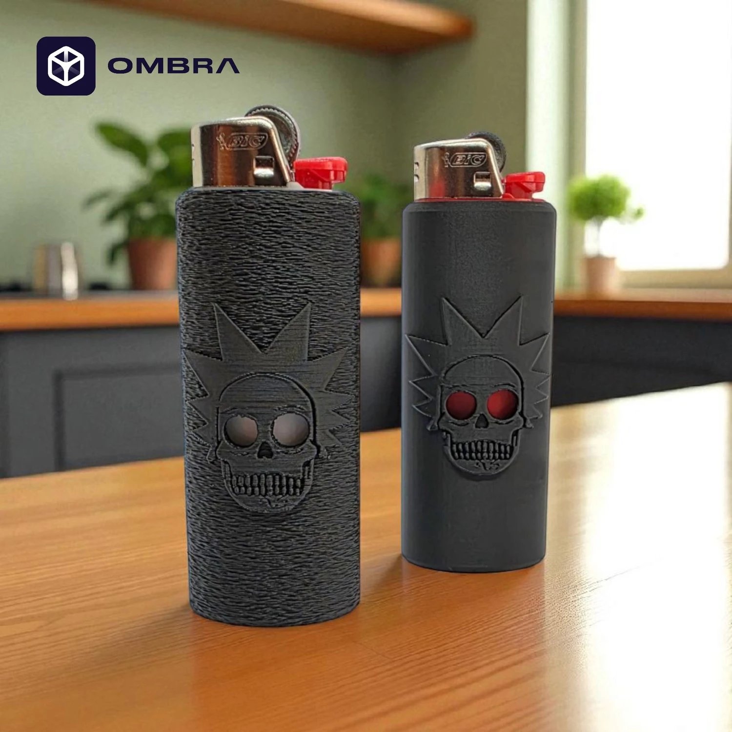 Mbajtëse për çakmak BIC, dizajni "Rick and Morty Bic Case", e zezë