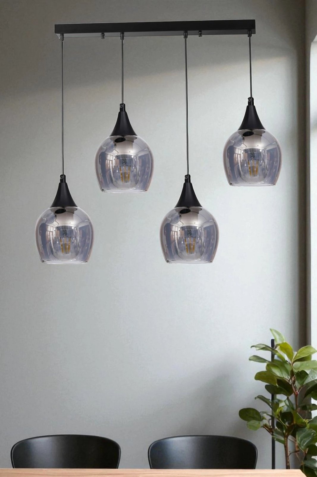 Llambë tavani Opviq, 9064-6, metal dhe xham, gri/zi