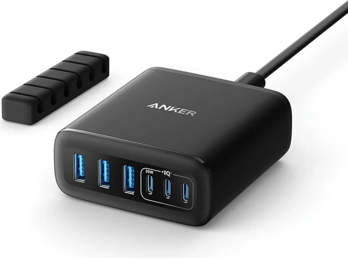 Karikues Anker GaN, 6 porta USB/USB-C, 100-240V, i zi