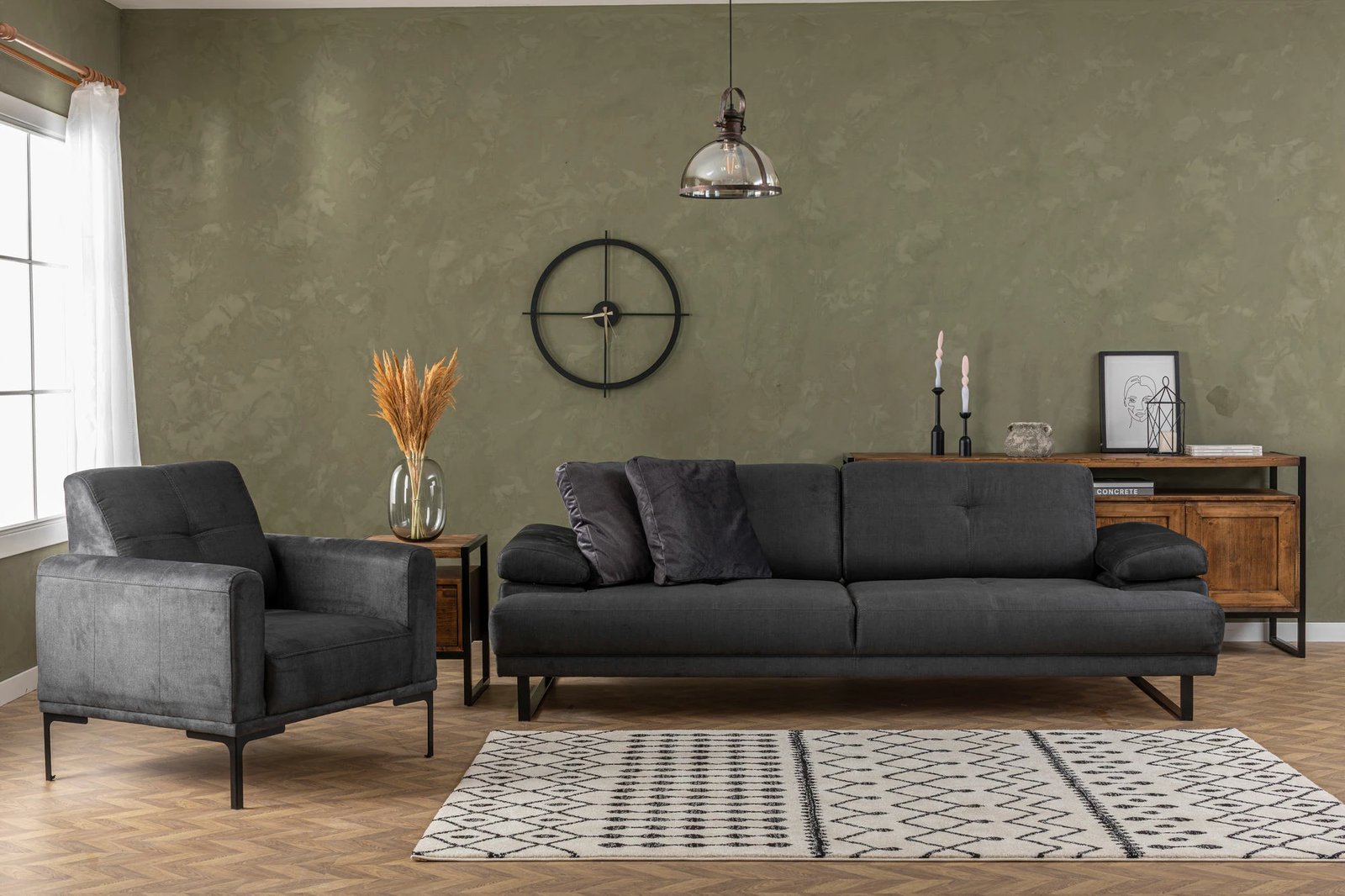 Karrige Wing Atelier del Sofa, Mustang, antracit