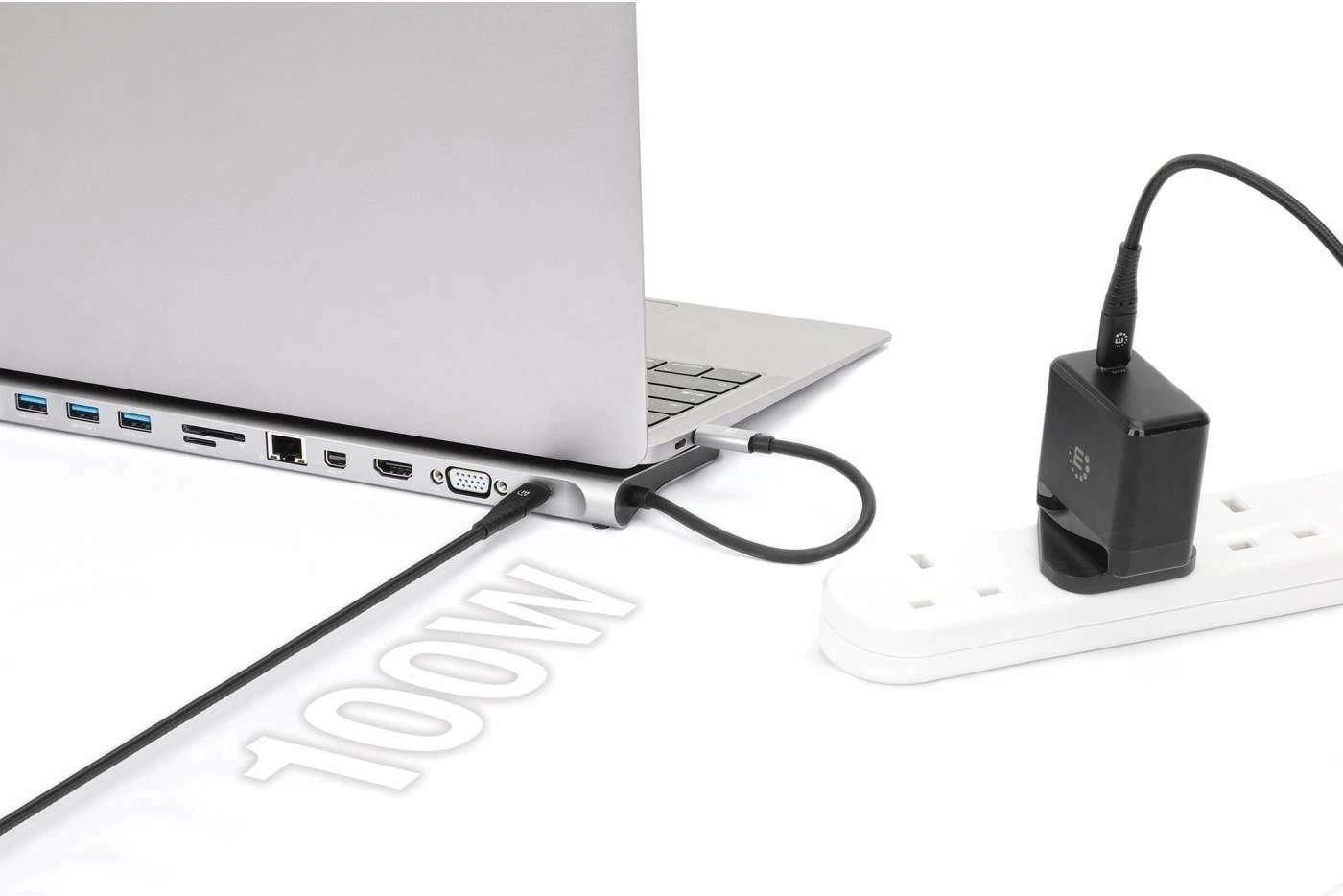 Docking station MANHATTAN USB-C 11in1 MST, për 3 monitorë, argjend Docking station MANHATTAN USB-C 11in1 MST, për 3 monitorë, argjend