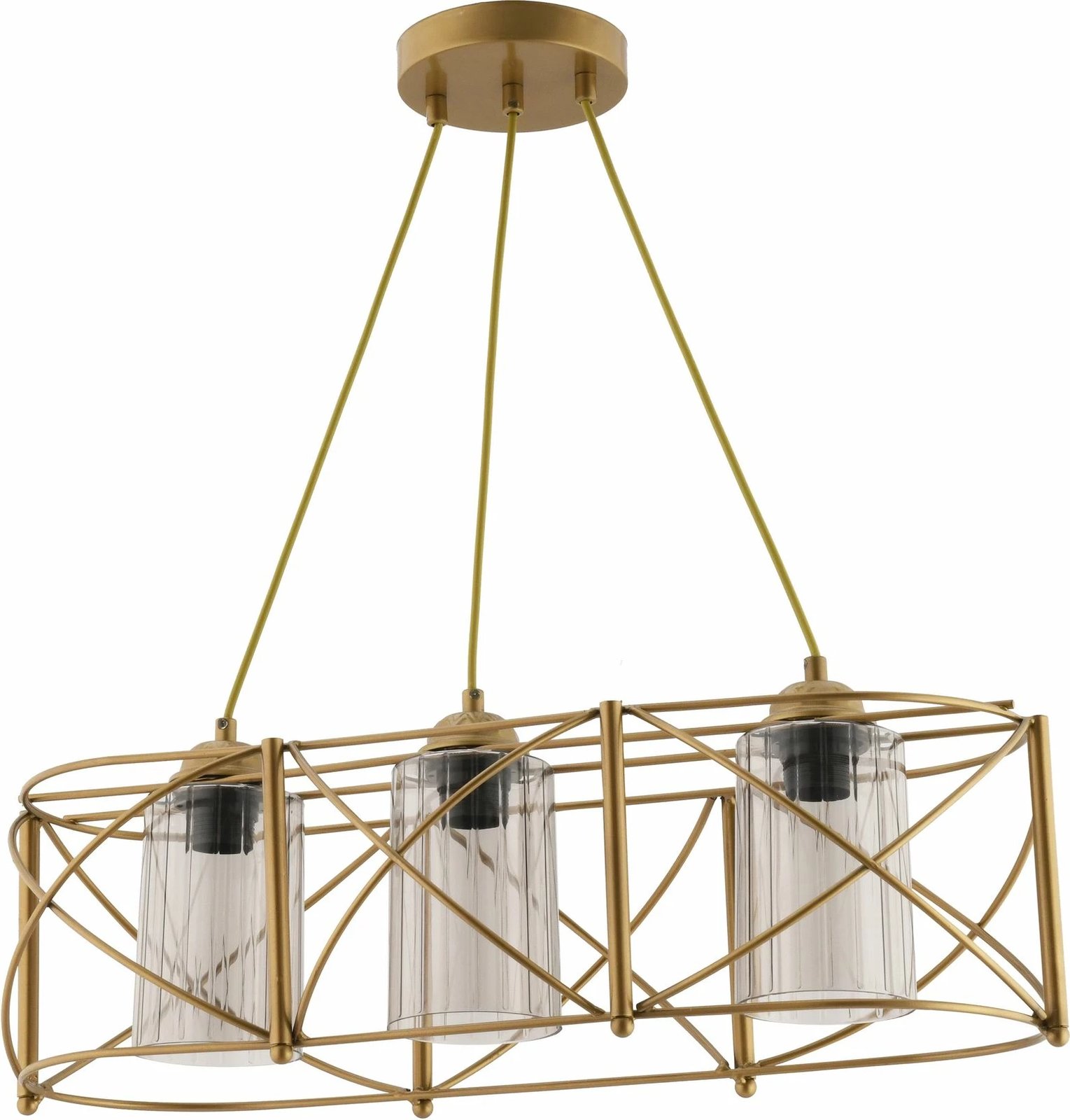 Llambë tavani Opviq, Dratrio, xham, ngjyrë ari dhe gri