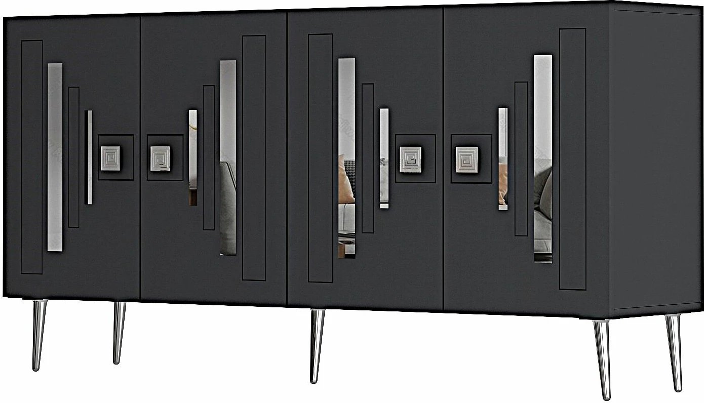 Konsol Skye Decor, antracit, argjend