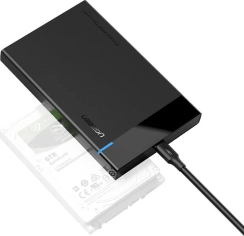 Kasë Ugreen për hard disk 2.5 inç, për HDD/SSD, e zezë