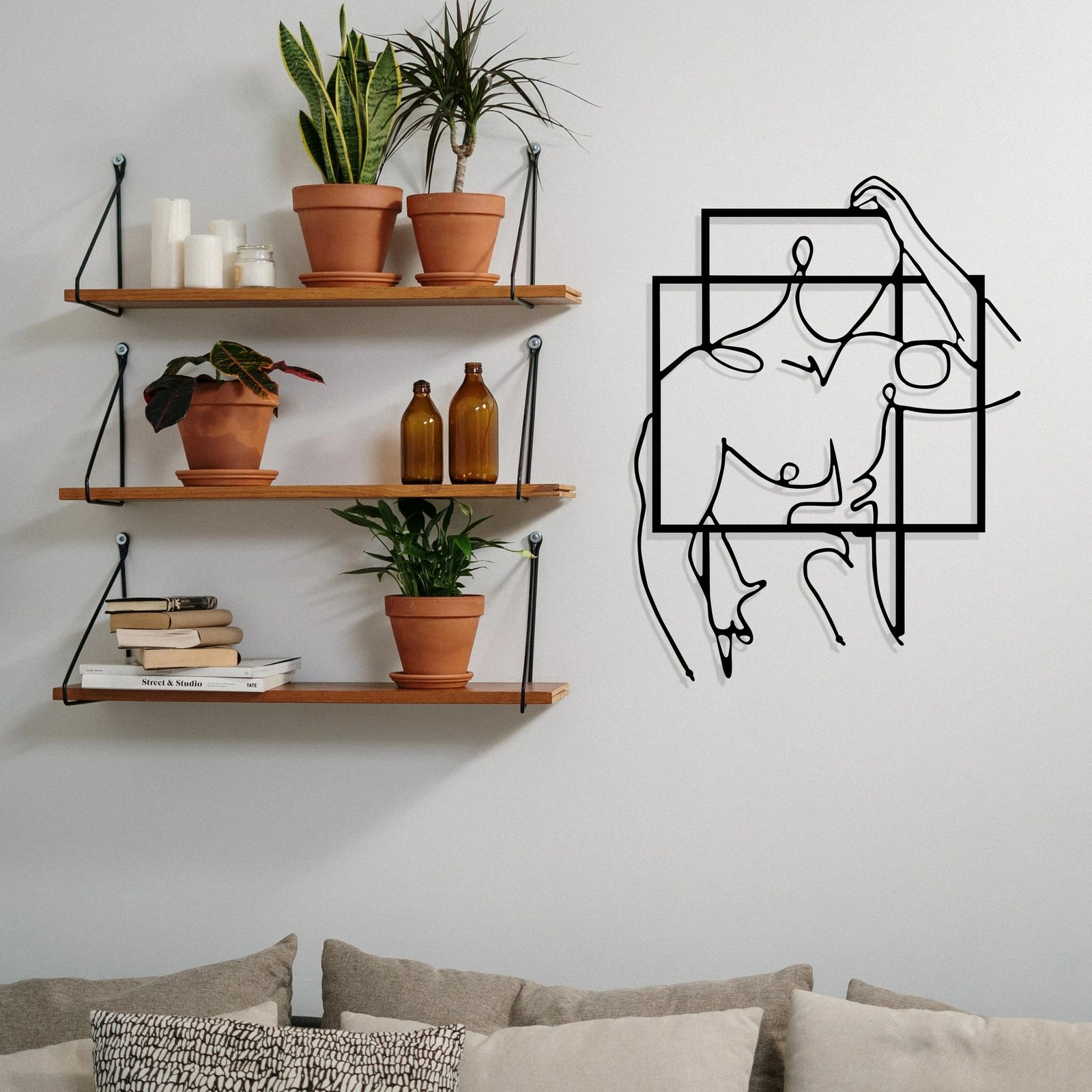 Aksesor dekorativ metalik për mur Wallity, Fit Man, ngjyrë e zezë, 39x51cm