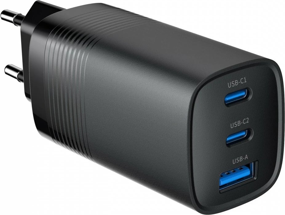 Karikues muri Gembird TA-UC-PDQC65-01-BK, 65 W, 2x USB-C, 1x USB-A, i zi