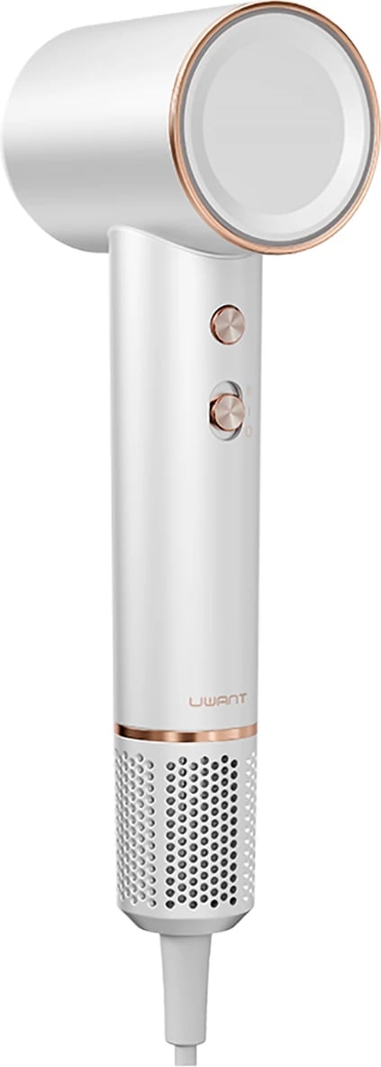 Tharëse flokësh, UWANT H100, 1500 W, motor pa furça 110000 rpm, kontroll temperature, jonizim, ajër i nxehtë/i ftohtë, me difuzor, e bardhë