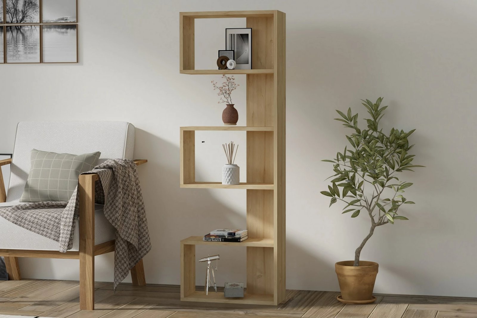 Raft librash Hanah Home, ngjyrë lisi Sapphire Oak