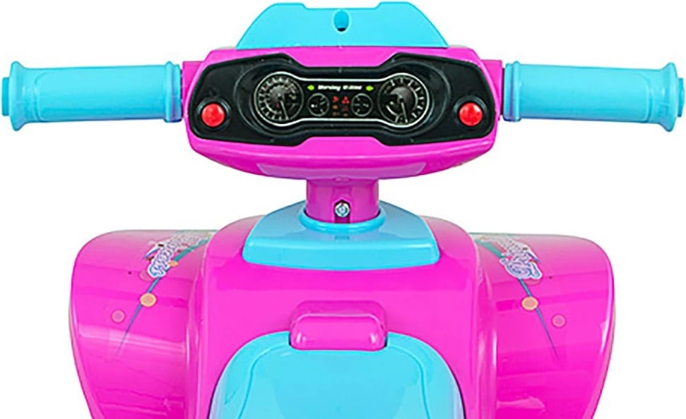 Katërçikël lodër me shtyrje, Milly Mally, Monster, me drita dhe tinguj, 12m+, ngarkesë 25 kg, rozë