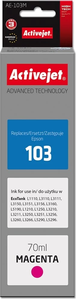 Ngjyrë zëvendësuese Activejet AE-103M për printer Epson, 70 ml, vjollcë