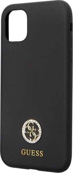 Mbështjellës Guess GUHCN614DGPK për iPhone 11/XR, silikon, i zi