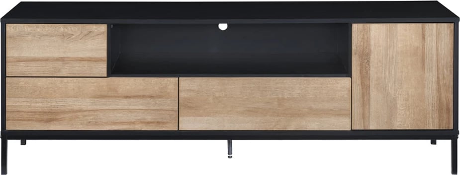 Komodë TV Blackbird, ngjyrë lisi Riviera dhe e zezë, 160x40.5x58 cm