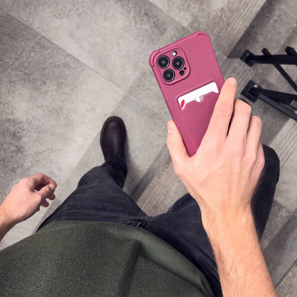 Mbështjellës Hurtel Card Armor për Xiaomi Redmi Note 10/10S, xhep kartelash, silikon, portokalli
