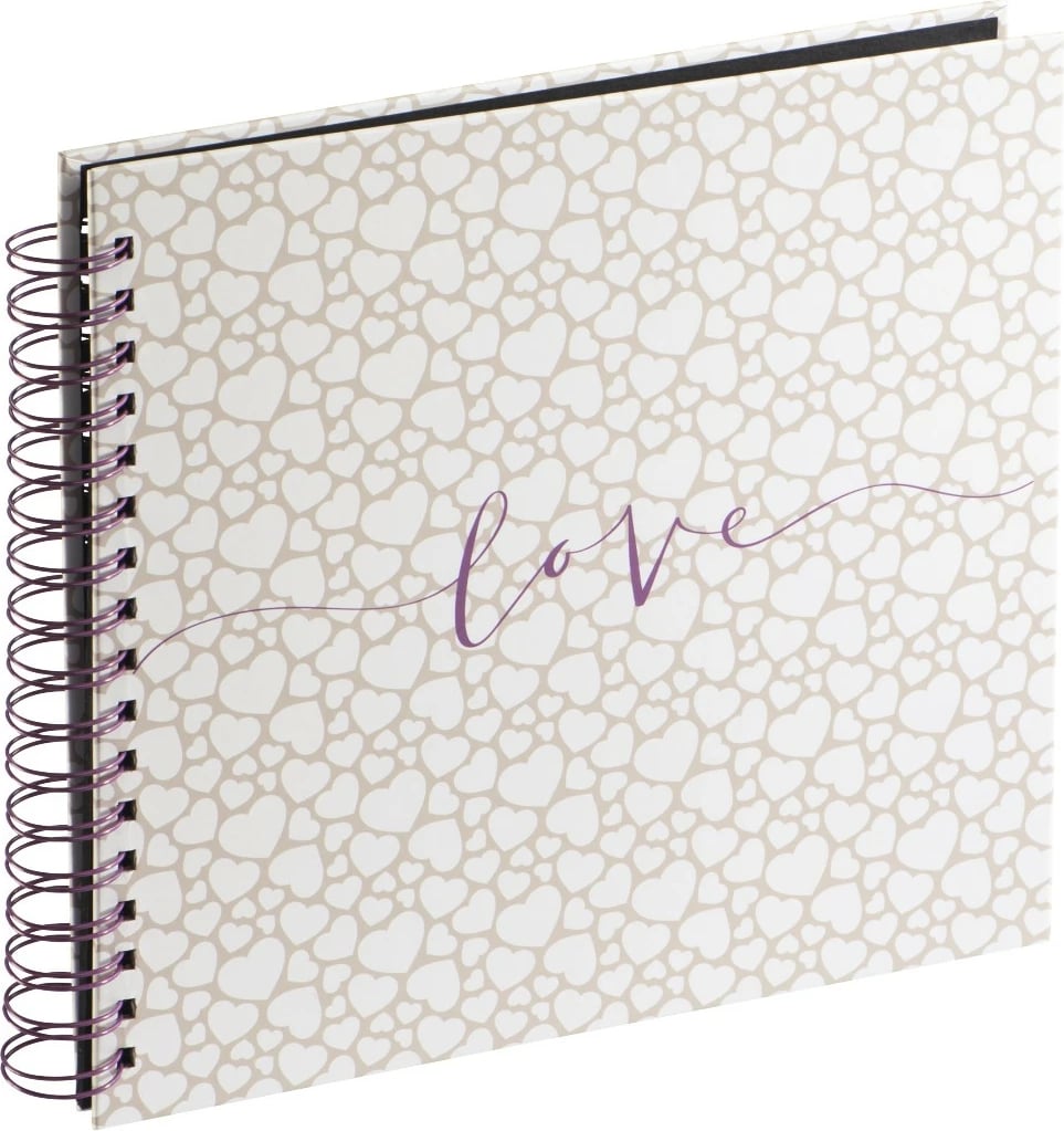 Album spiral Hama Romance 28x24cm, 40 faqe të zeza, beige/white