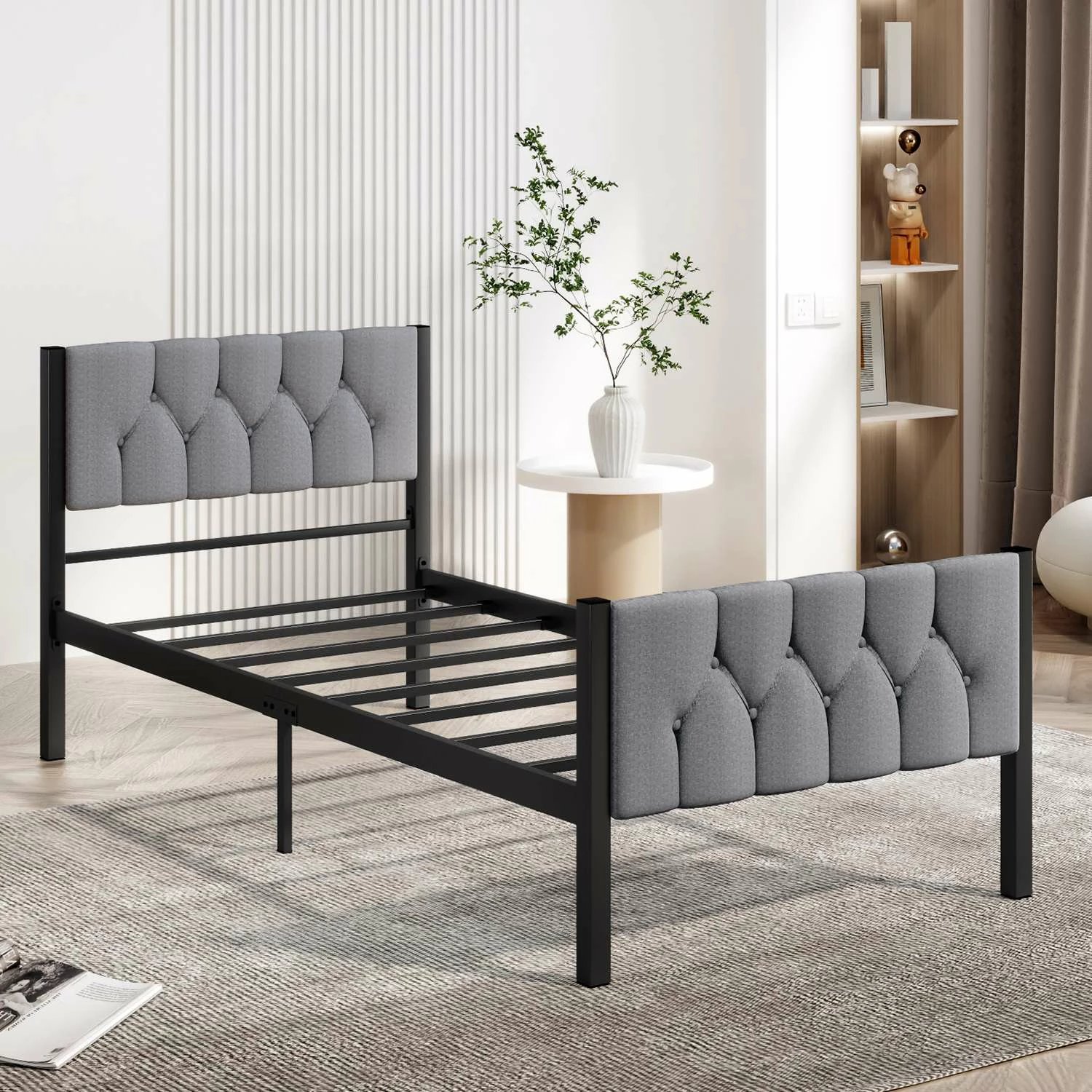 Krevat tek Skye Decor, stil modern, 90x200, ngjyrë gri