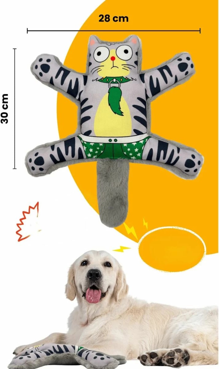 Lodër pelushi për qen, gri, Paws & Whiskers, Havhav 1023, 30x28cm